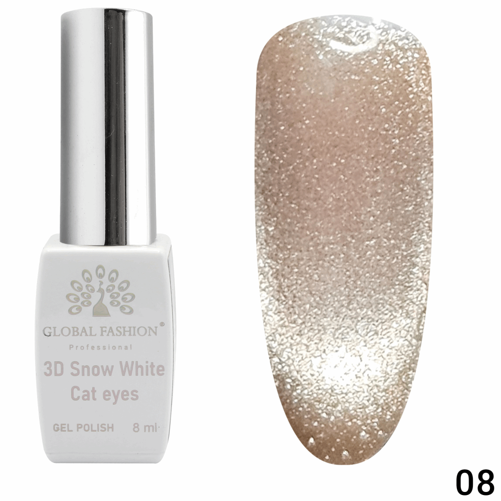Gel Polish CAT EYE Global Fashion 3D SNOW 8ml 08