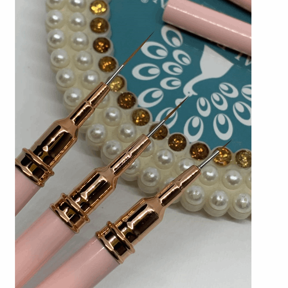 Brushes Global Fashion Thin Brush set 3 pcs pink 4/8/12 mm