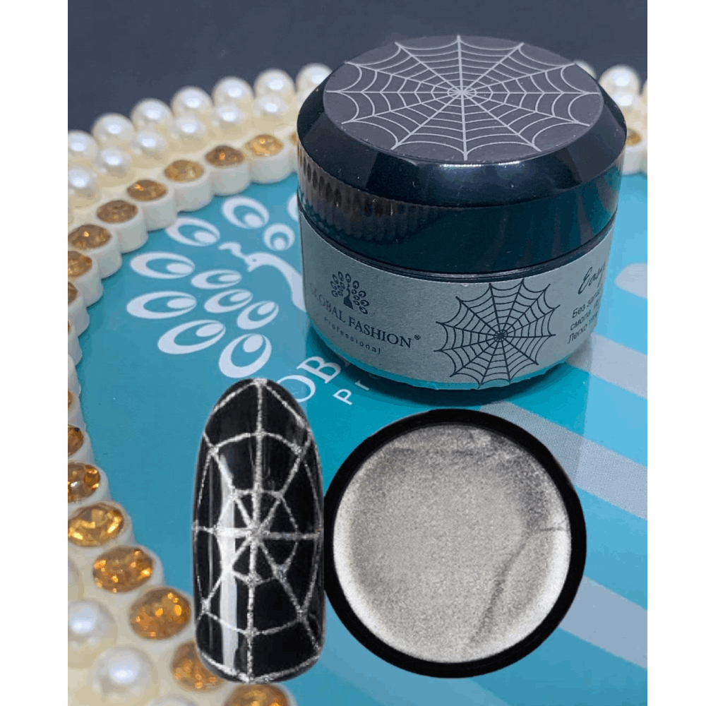 Gel Paint &amp; Paste Global Fashion Web gel Silver 5 ml