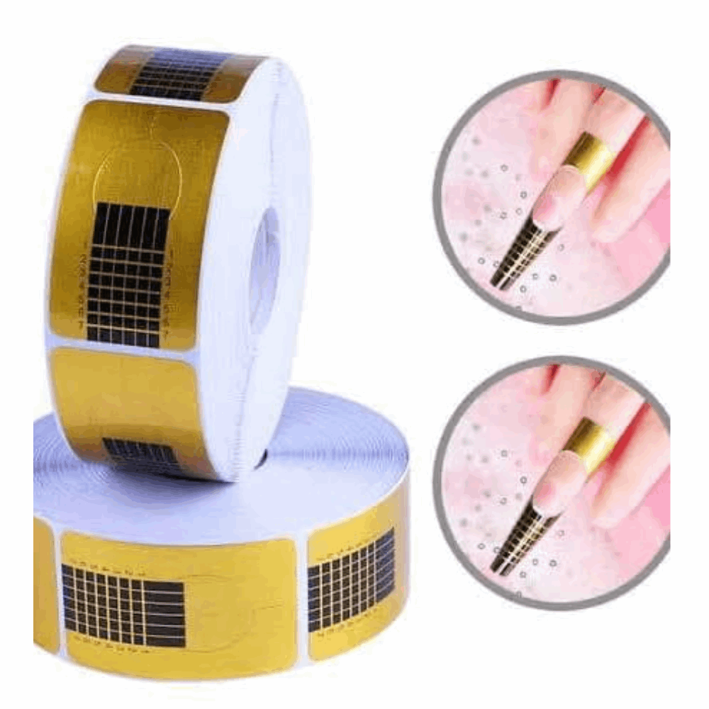 Tips &amp; Extension forms Gold Paper Forms for Nail Extension 500 pcs Roll