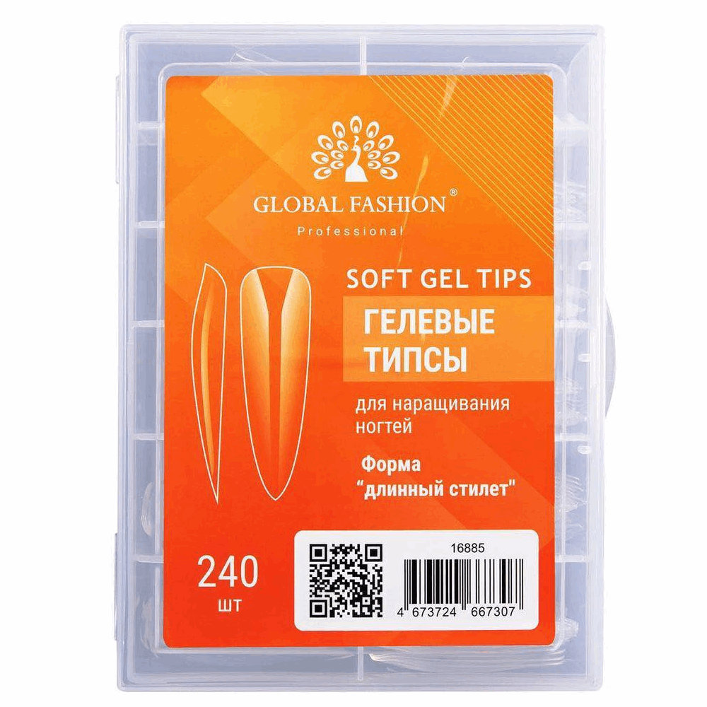 Gel Tips Global Fashion Soft Gel Tips 240pcs long stiletto