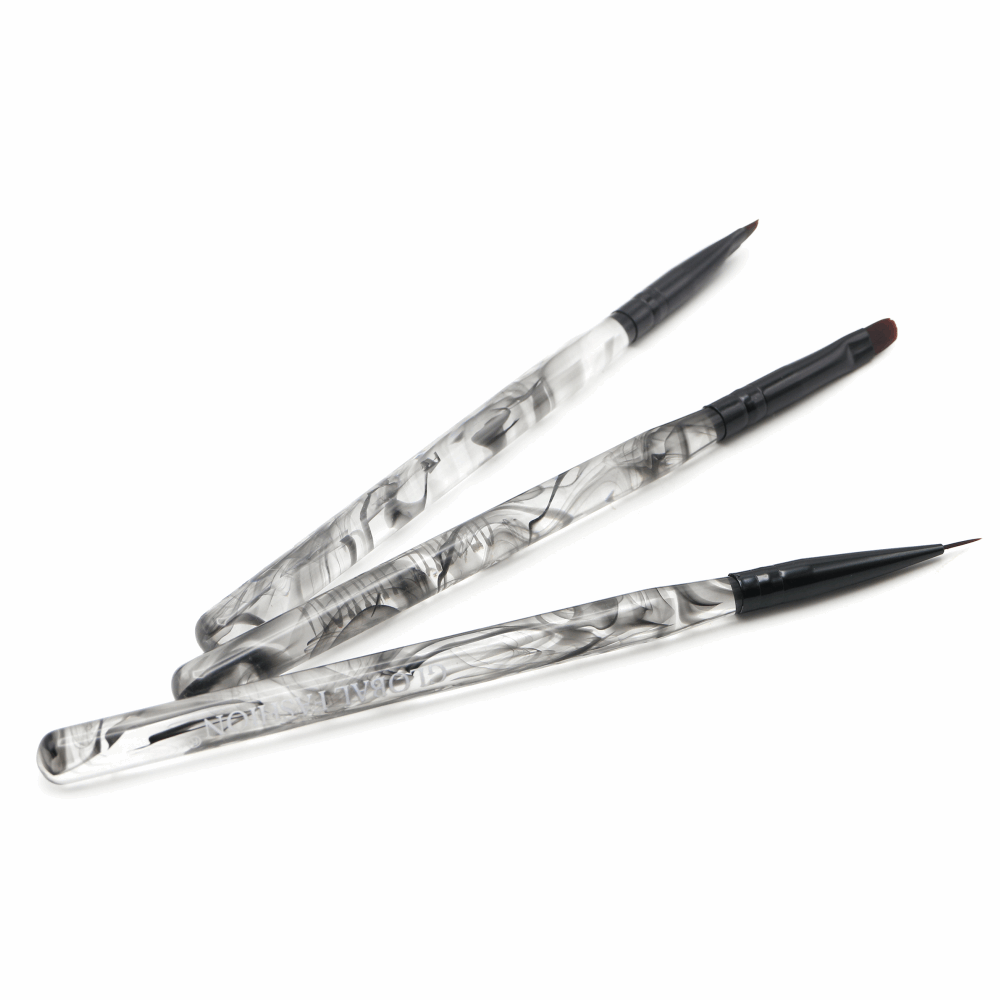 BRUSHES FOR GEL Global Fashion Brush set 3pcs gel+painting