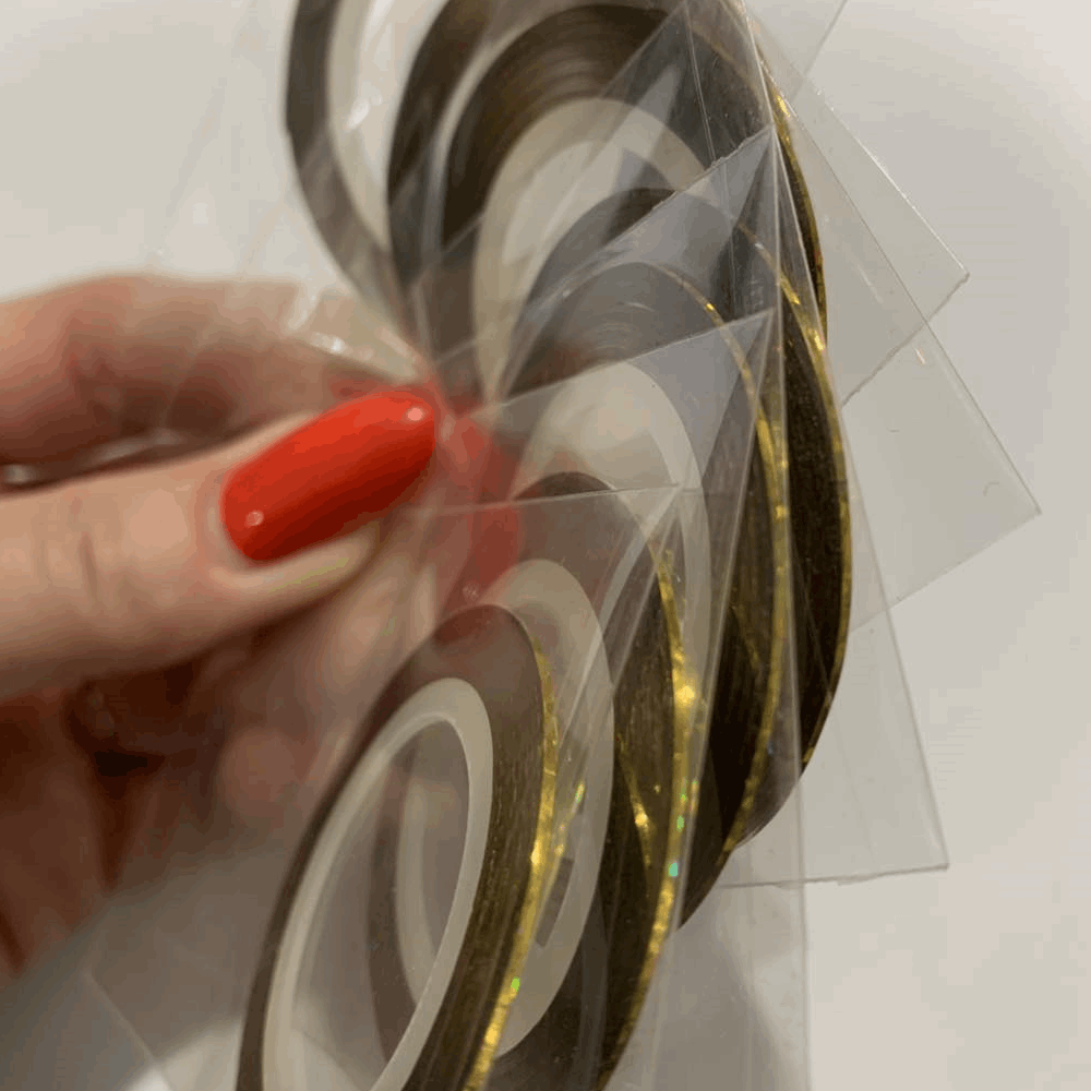 DECORE Ribbon glossy gold light holographic