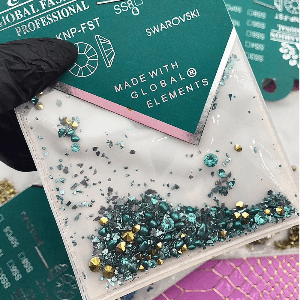 RHINESTONES Global Fashion nail decore blue