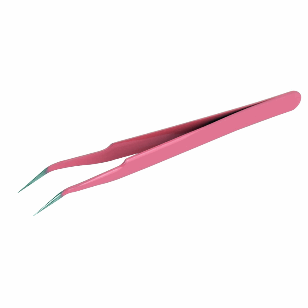 TWEEZERS Curved tip pink