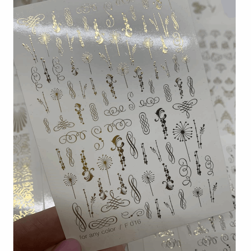 STICKERS Gold water nail  01