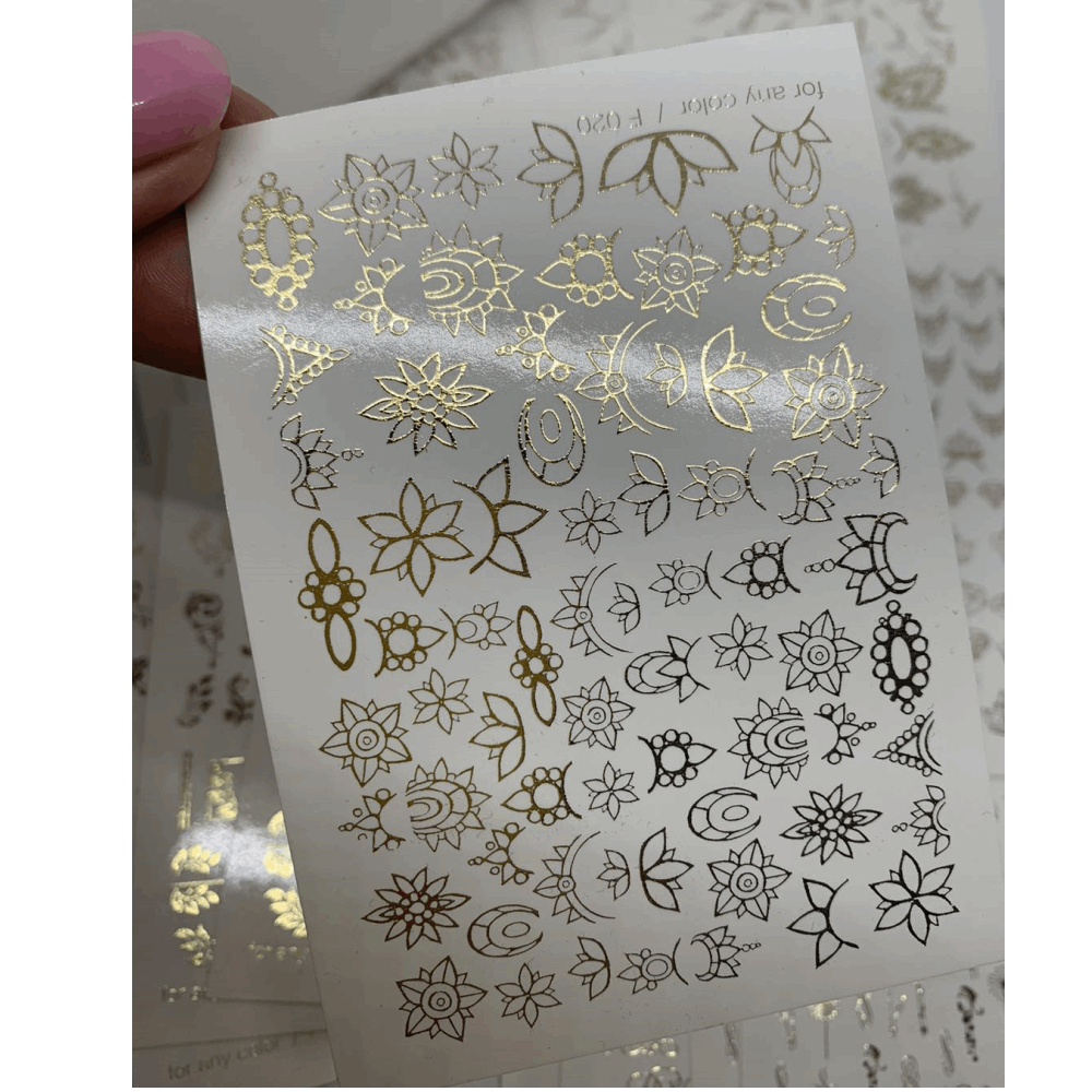 STICKERS Gold water nail  04