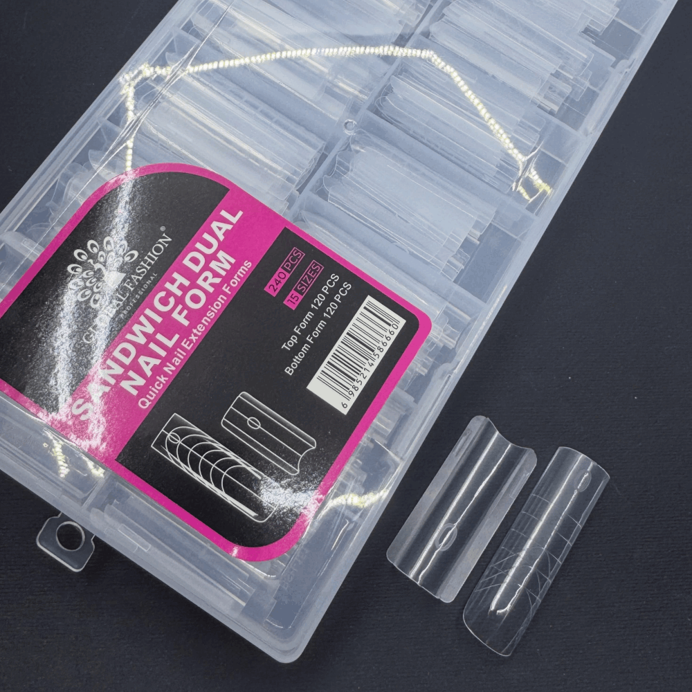 UPPER FORMS Global Fashion Sandwich Dual square Nail Form 240pcs 15sizes