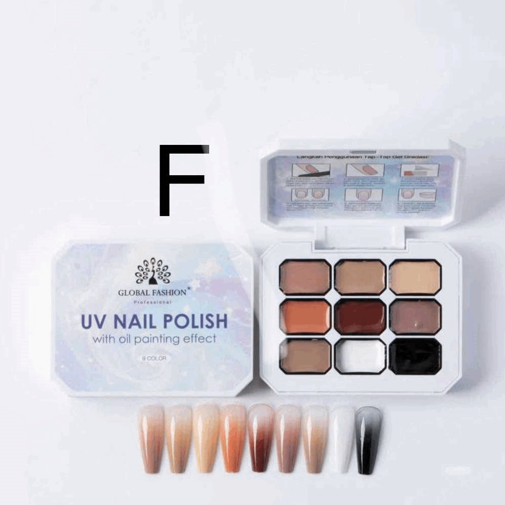 GEL PAINT &amp; STAMPING Global Fashion UV Solid Nail Polish Set 9 Color F