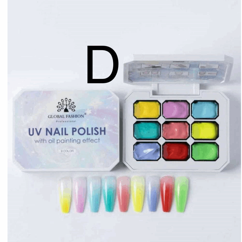 GEL PAINT &amp; STAMPING Global Fashion UV Solid Nail Polish Set 9 Color D
