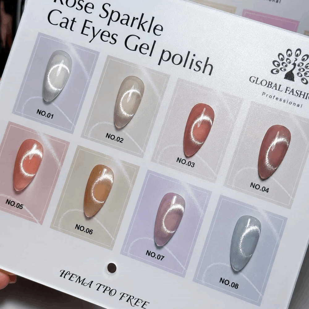 GLOBAL FASHION (USA) ROSE SPARKEL CAT EYE 8ml 01-08