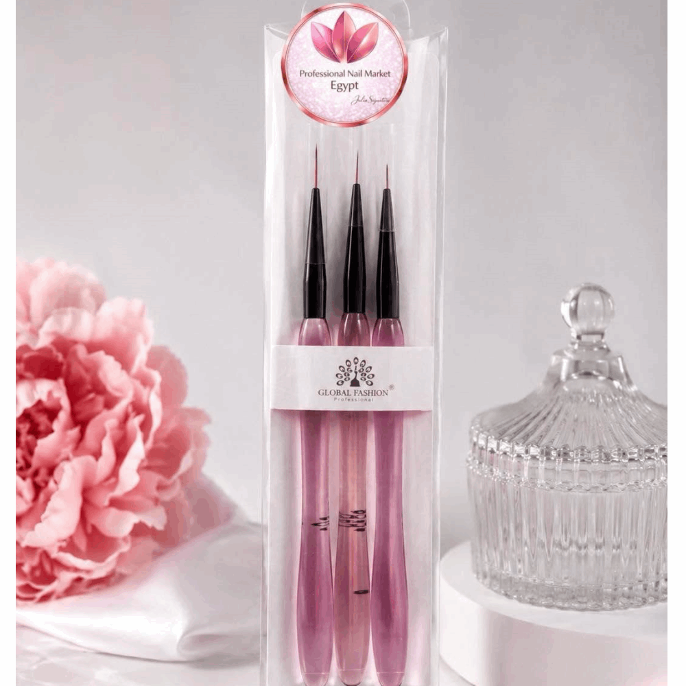 BRUSHES FOR PAINTING Global Fashion Liner Brush Set 7mm 9mm 11mm