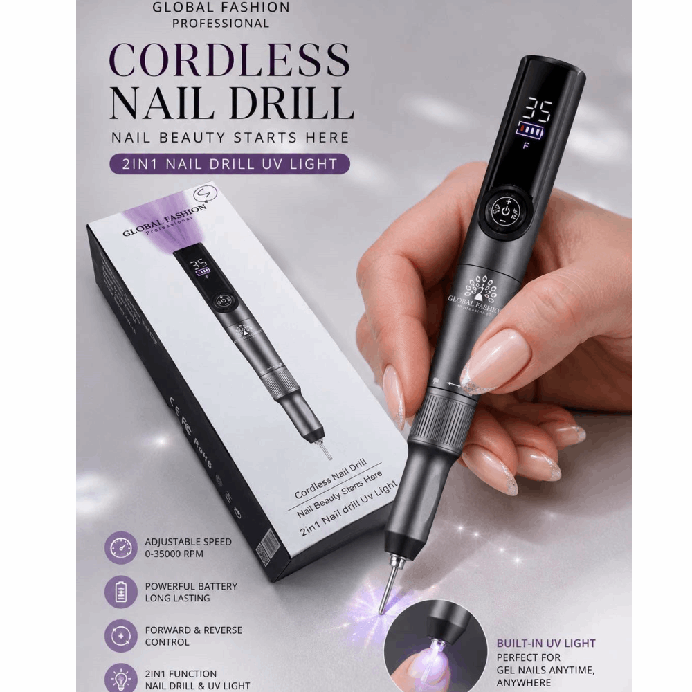 NAIL DRILL Global Fashion CORDLESS Nail drill with UV/LED 24w 2 in1