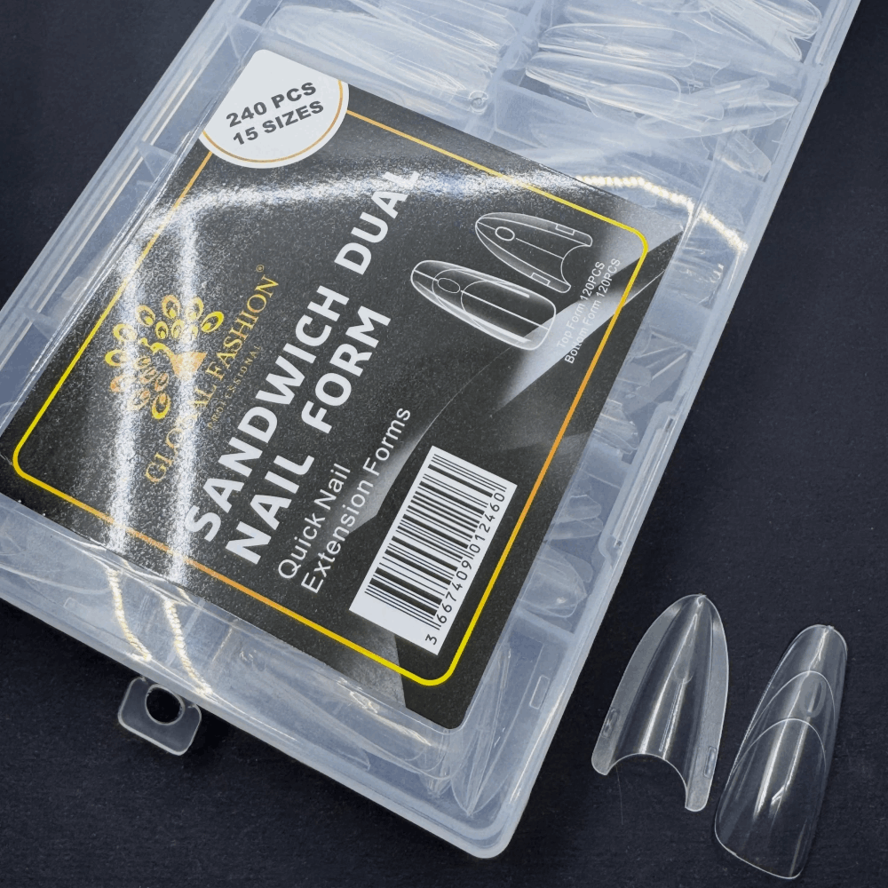 UPPER FORMS Global Fashion Sandwich Dual Nail Form 240pcs 15 different sizes