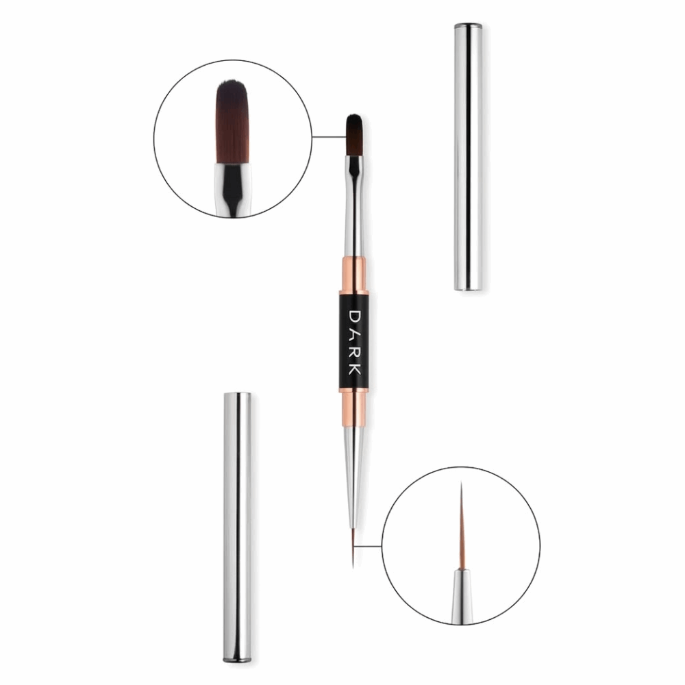 BRUSHES FOR PAINTING Dark 2 sided brush gel and liner 2 in 1