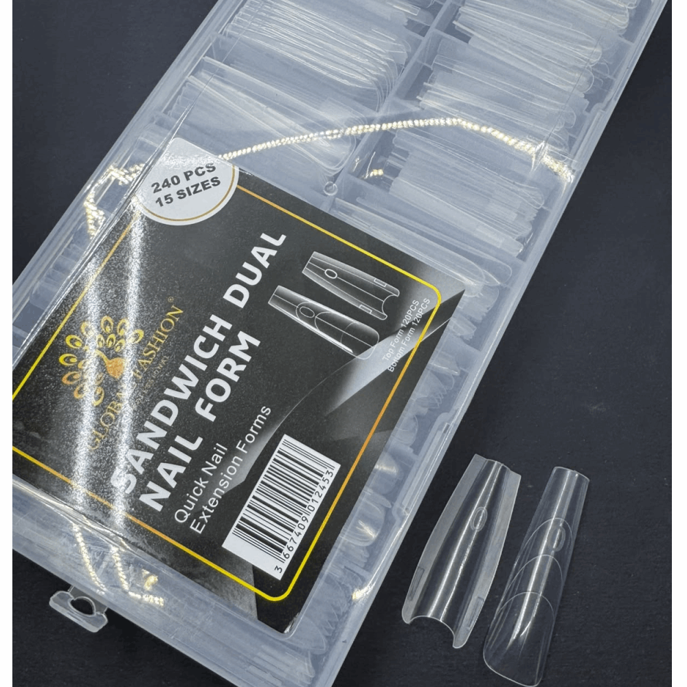 UPPER FORMS Global Fashion Sandwich Quick Nail Form 240pcs 15 different sizes