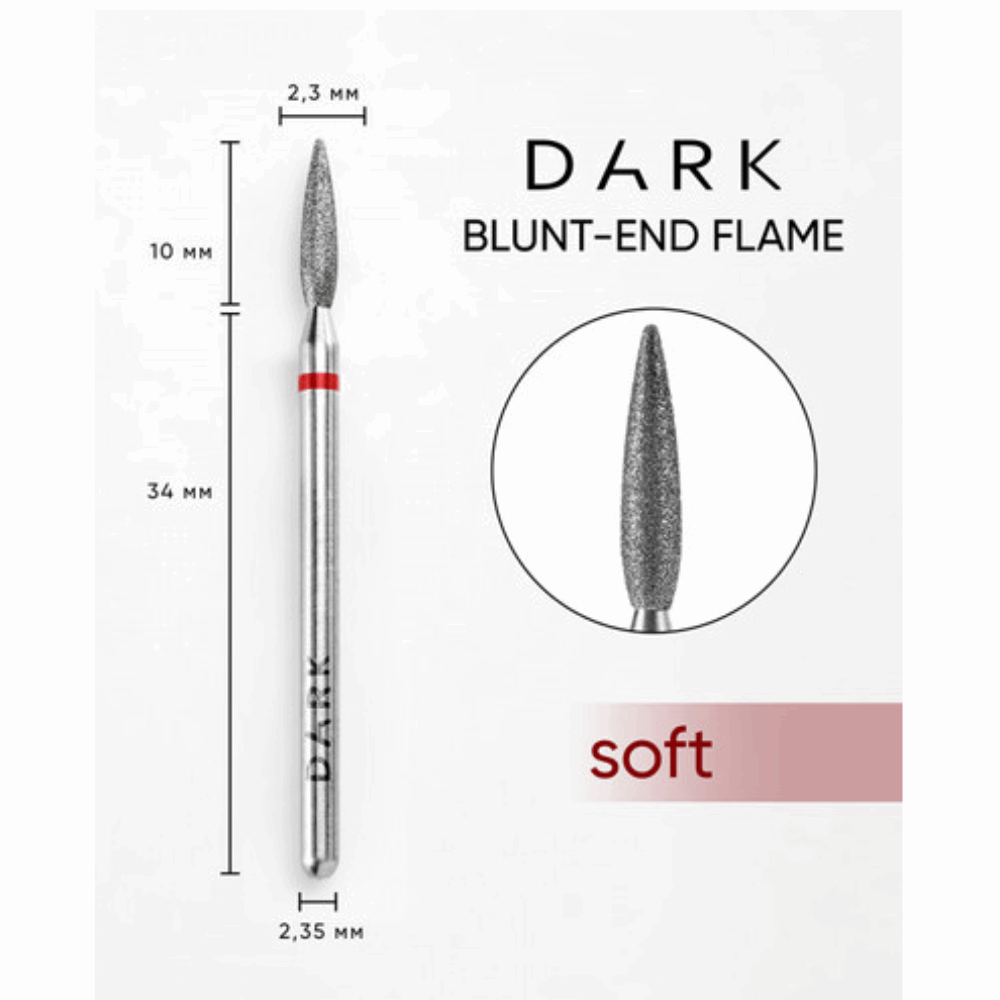 DIAMOND BITS DARK Blunt-end Flame Red 2.3/10mm