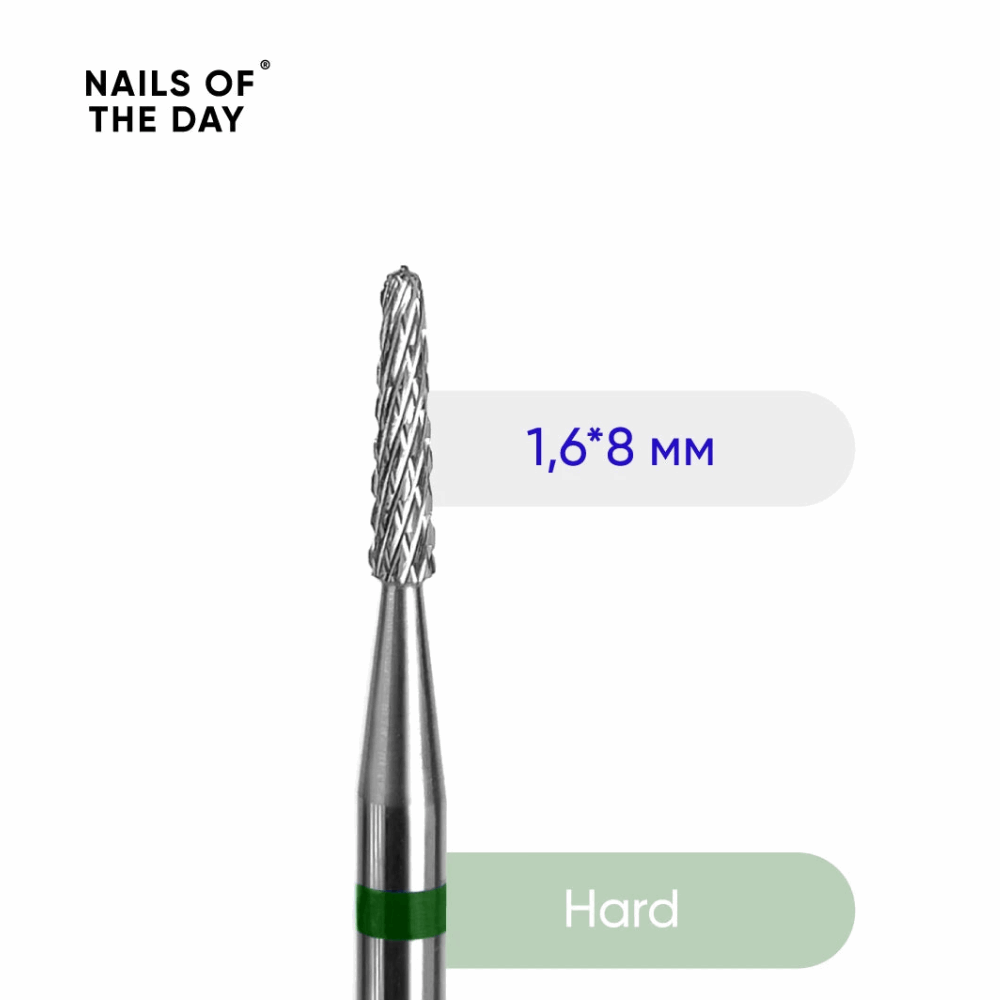 Carbide Nails Of The Day needle Nail Drill Bit 1.6/8 green