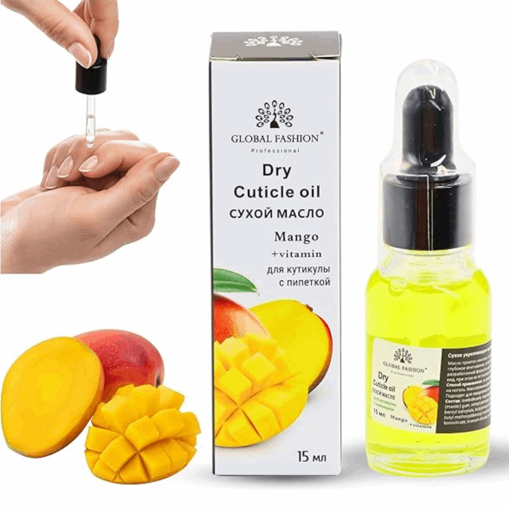 CUTICLE OIL GLOBAL FASHION Dry cuticle oil with shimmer 15ml
