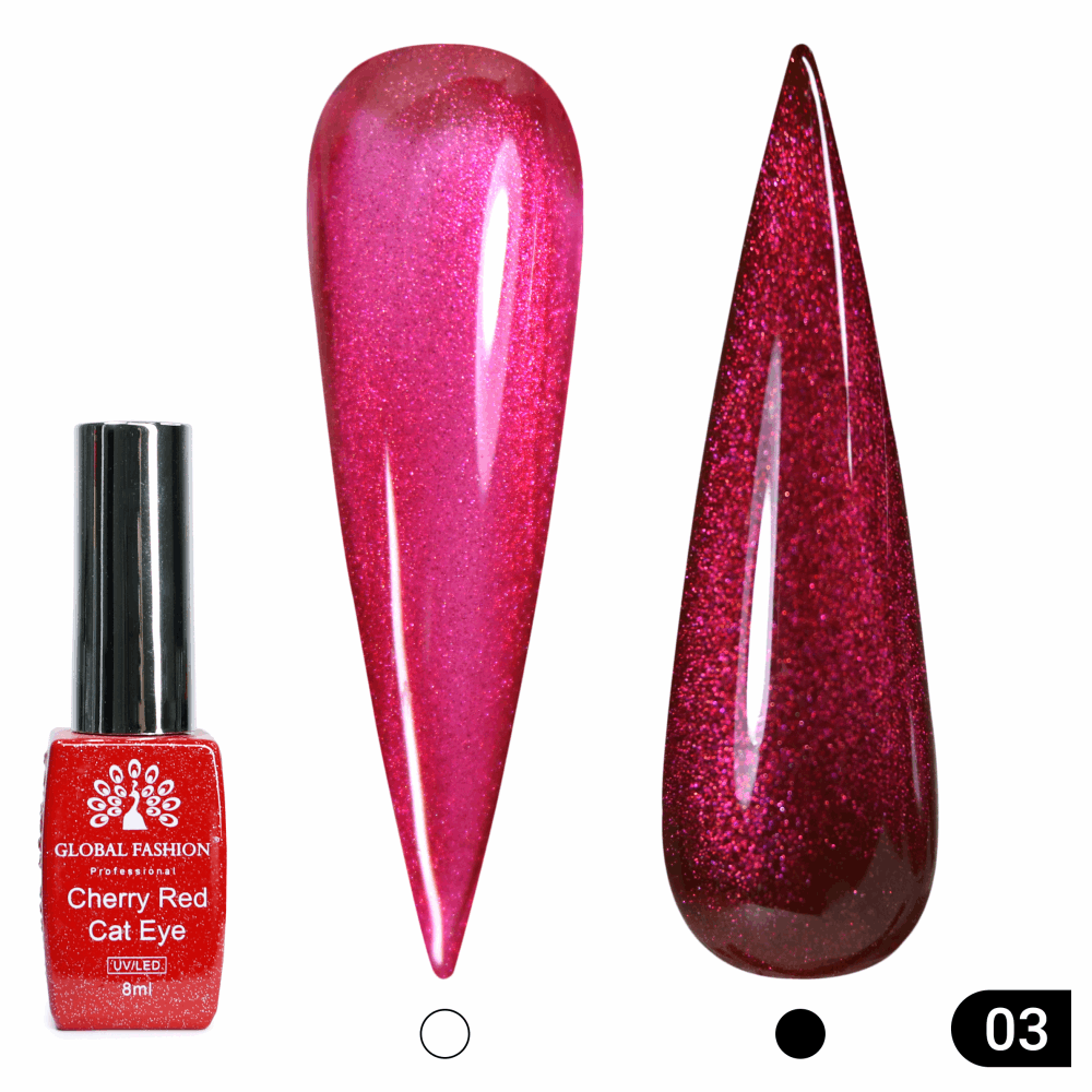 Gel Polish CAT EYE Global Fashion Cherry Red 8ml 03