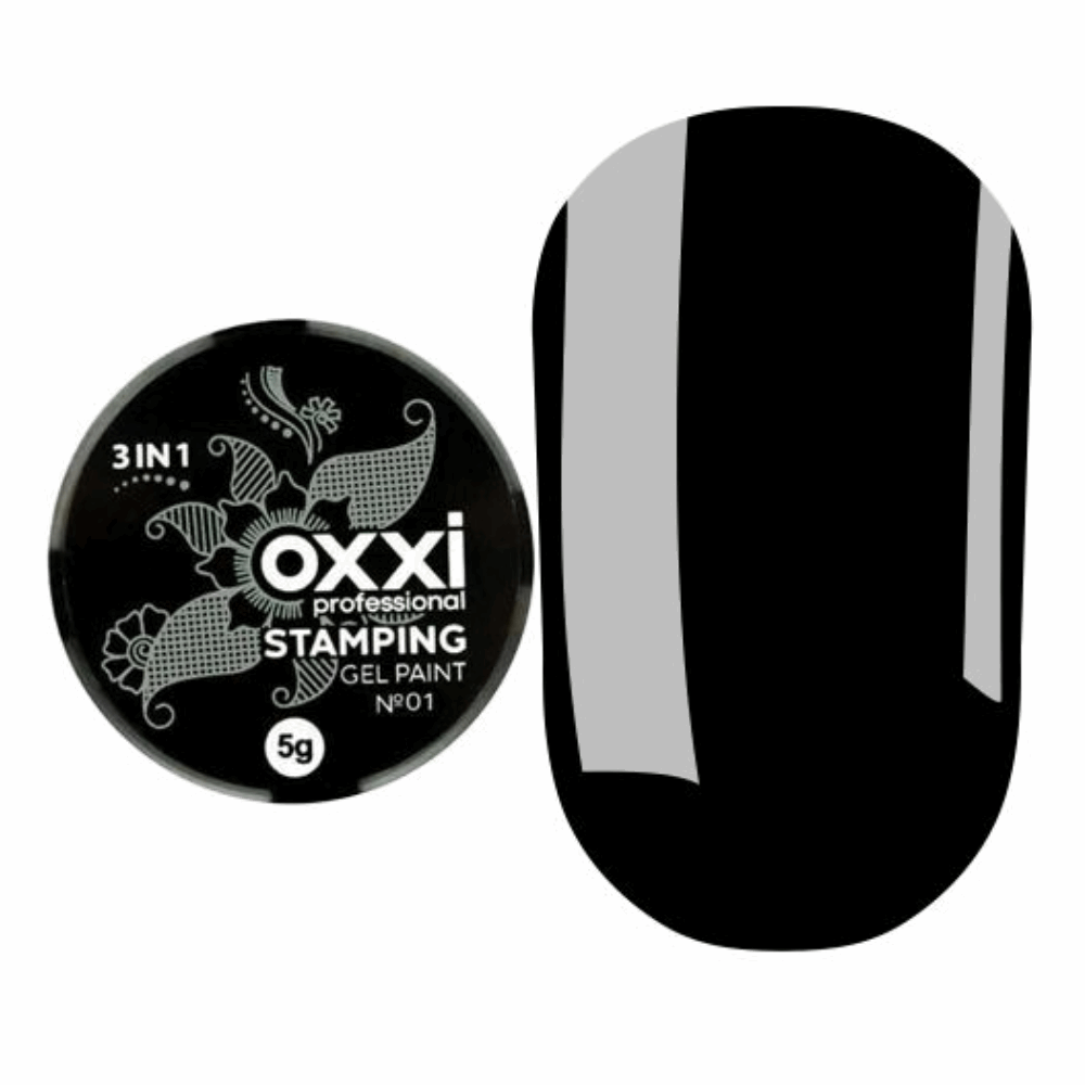 Gel Paint &amp; Paste OXXI USA Paint &amp; Stamping 01 Black 5ml