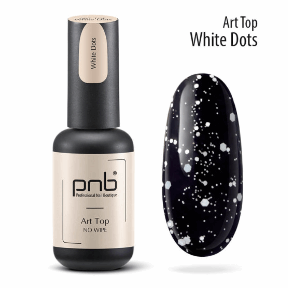Top Coat PNB Art White Dots Top Coat no-wipe  8ml