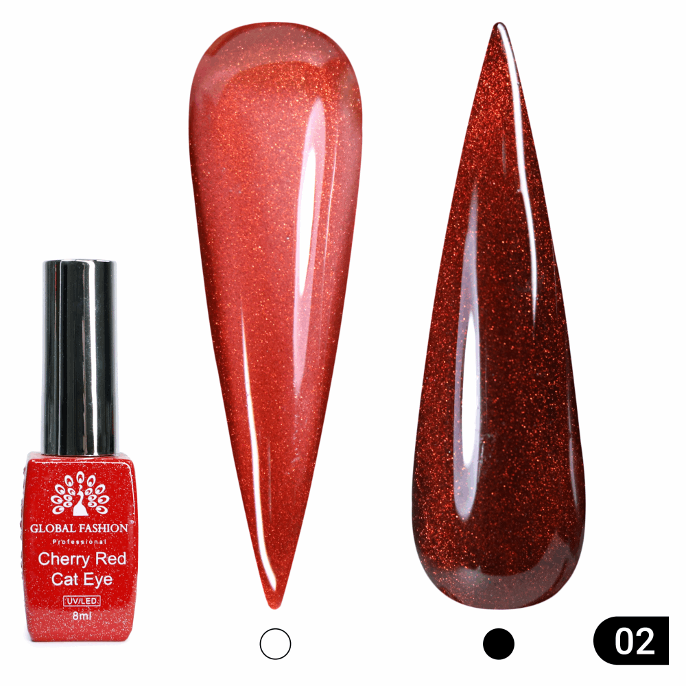 Gel Polish CAT EYE Global Fashion Cherry Red 8ml 02