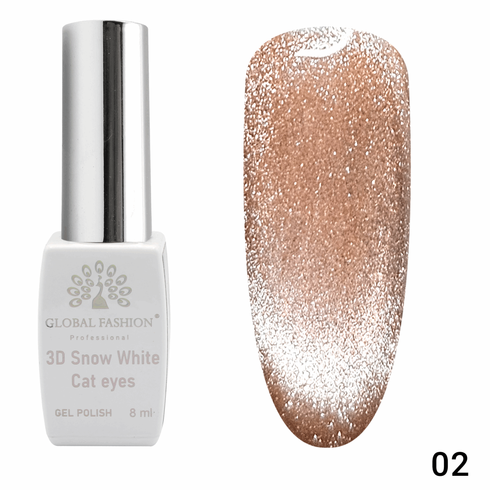 Gel Polish CAT EYE Global Fashion 3D SNOW 8ml 02