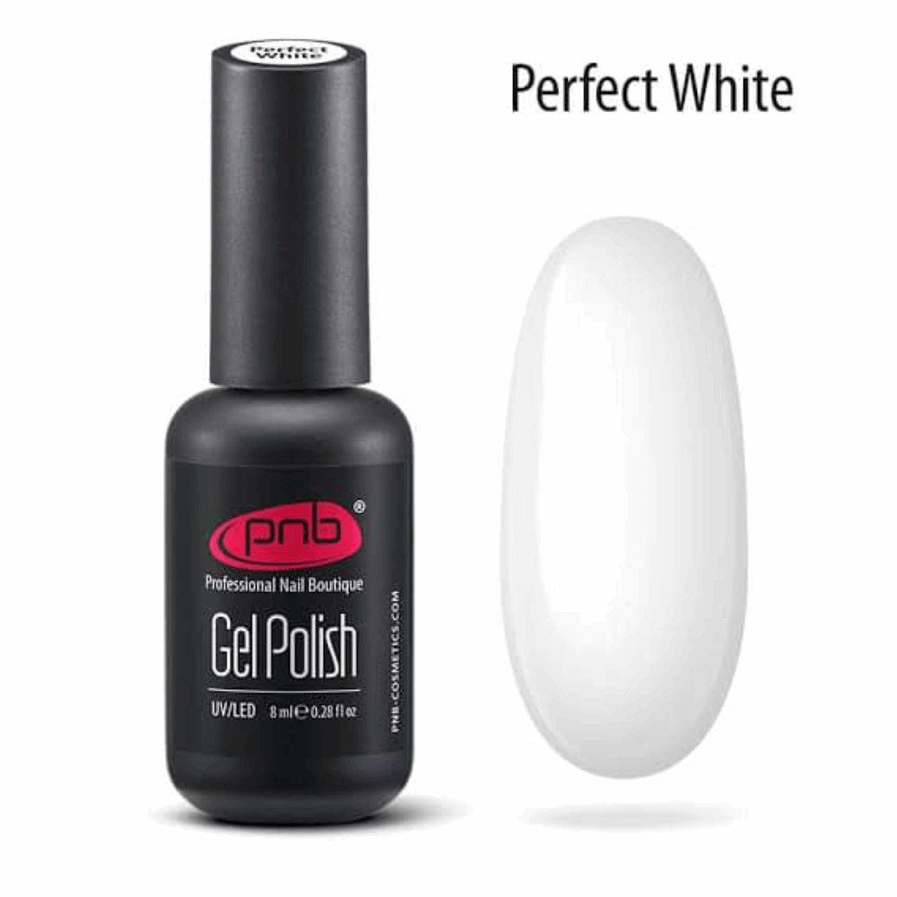 Gel Polish White &amp; Black PNB Perfect White 8ml