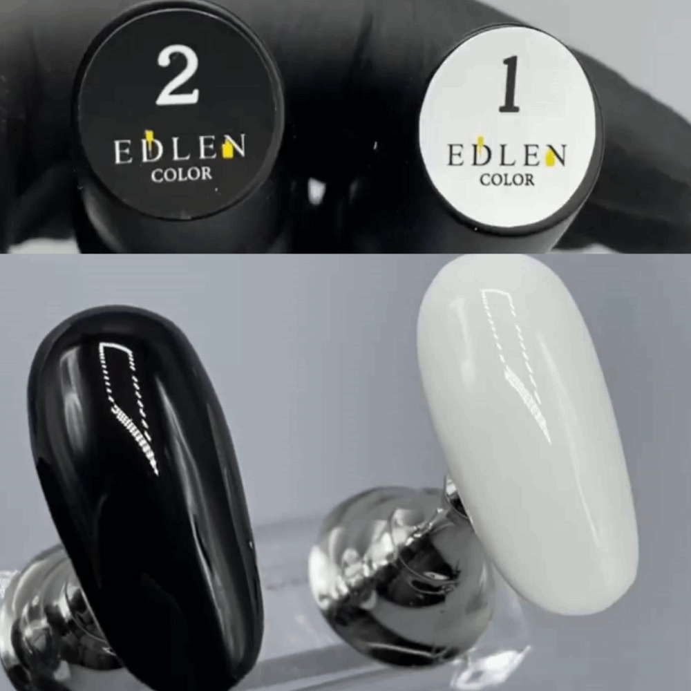 Gel Polish White &amp; Black EDLEN White / Black 9ml