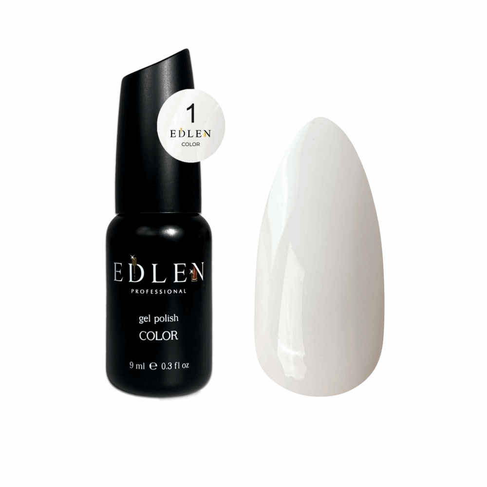 Gel Polish White &amp; Black EDLEN #1 White 9ml