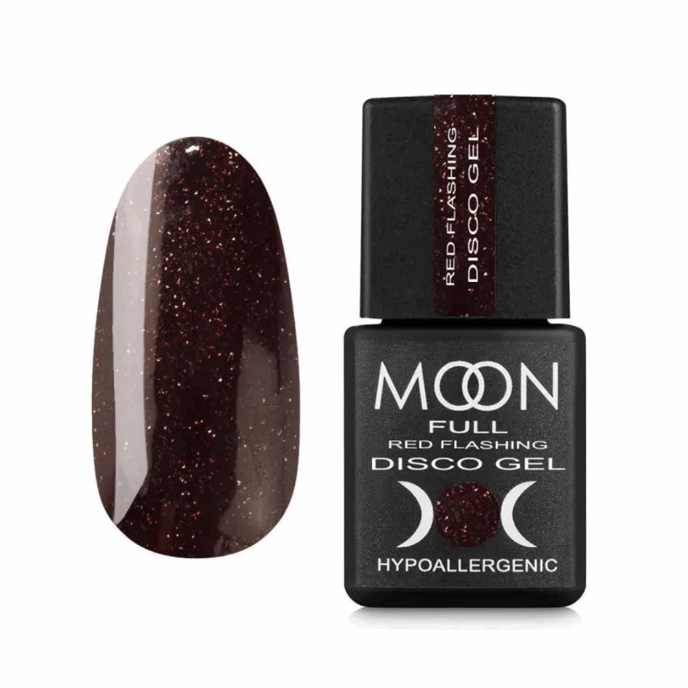 MOON Gel Polish Red Flashing Disco Gel 8ml MOON Gel Polish Red Flashing Disco Gel 8ml